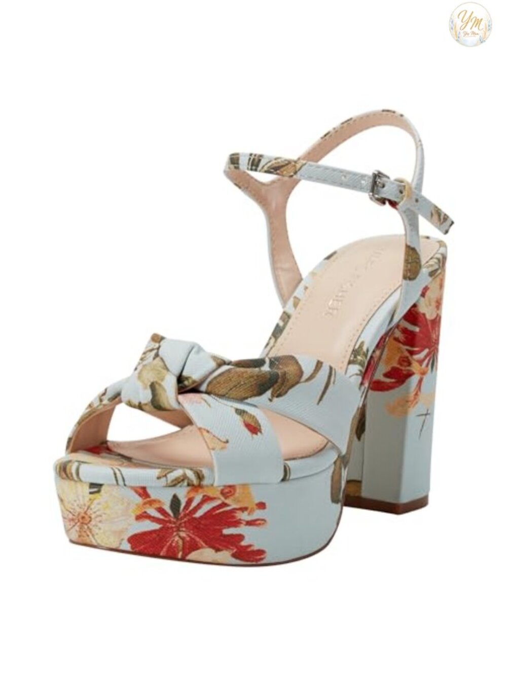Marc Fisher Deren Platform Heeled Sandals Faux Leather